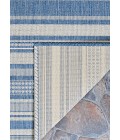 Couristan Recife Gazebo Stripe 9' Round Champ/Blue Area Rug
