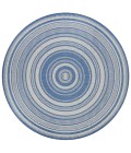 Couristan Recife Gazebo Stripe 9' Round Champ/Blue Area Rug
