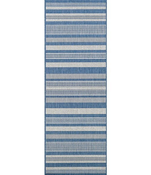 Couristan Recife Gazebo Stripe 6' x 9' Champ/Blue Area Rug