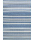 Couristan Recife Gazebo Stripe 9' Round Champ/Blue Area Rug