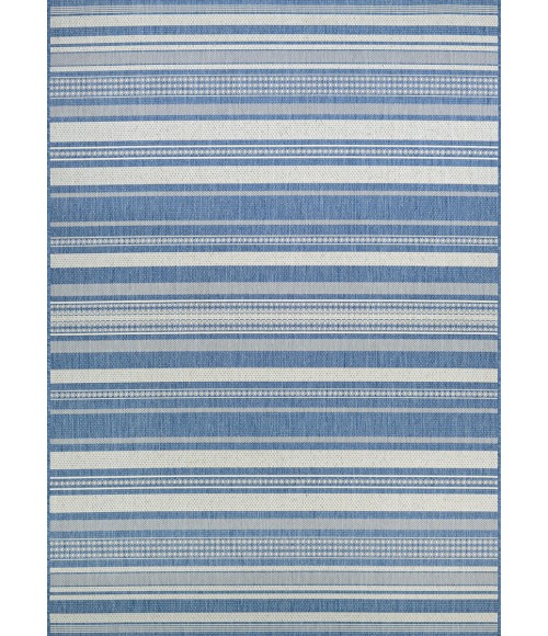 Couristan Recife Gazebo Stripe 6' x 9' Champ/Blue Area Rug
