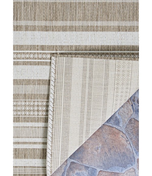 Couristan Recife Gazebo Stripe Long Runner Champ/Taupe Area Rug