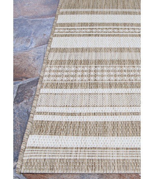 Couristan Recife Gazebo Stripe Long Runner Champ/Taupe Area Rug