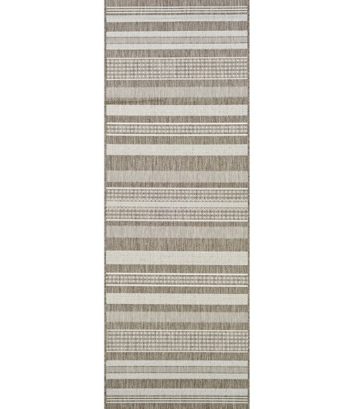 Couristan Recife Gazebo Stripe Long Runner Champ/Taupe Area Rug