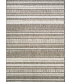 Couristan Recife Gazebo Stripe Champ/Taupe Area Rug 7 ft. 6 in. X 7 ft. 6 in. Square