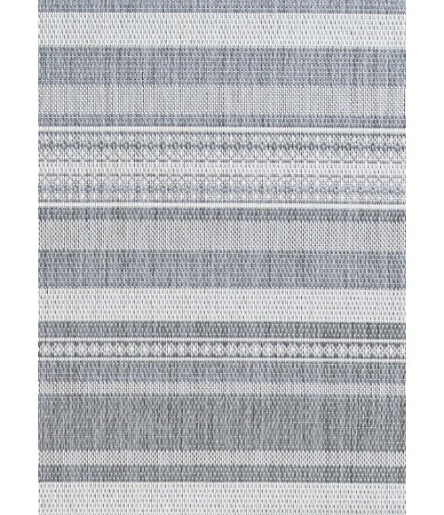 Couristan Recife Gazebo Stripe 9' Round Champ/Grey Area Rug