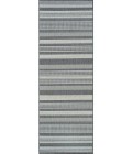 Couristan Recife Gazebo Stripe 9' Round Champ/Grey Area Rug