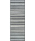 Couristan Recife Gazebo Stripe 9' Round Champ/Grey Area Rug