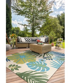 Couristan Covington Summer Laelia Ivory/Fern Area Rug 2 ft. 6 in. X 8 ft. 6 in. Rectangle