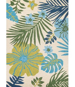 Couristan Covington Summer Laelia Ivory/Fern Area Rug 3 ft. 6 in. X 5 ft. 6 in. Rectangle