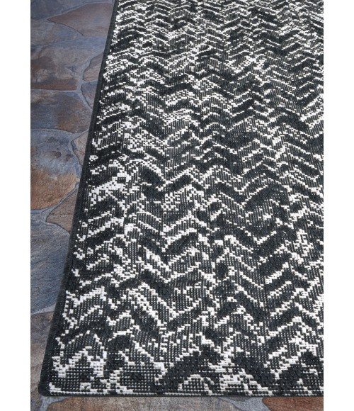 Afuera Area Rug Couristan Afuera Harringbone Path 8' x 11' Onyx/Shell Area Rug