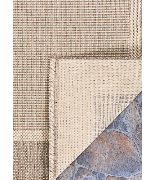 Couristan Recife Stria Texture 6' x 9' Natural/Coffee Area Rug