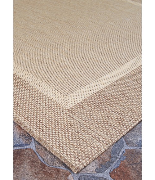 Couristan Recife Stria Texture 6' x 9' Natural/Coffee Area Rug