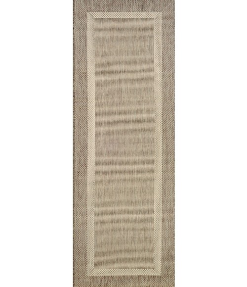 Couristan Recife Stria Texture 4' x 6' Natural/Coffee Area Rug