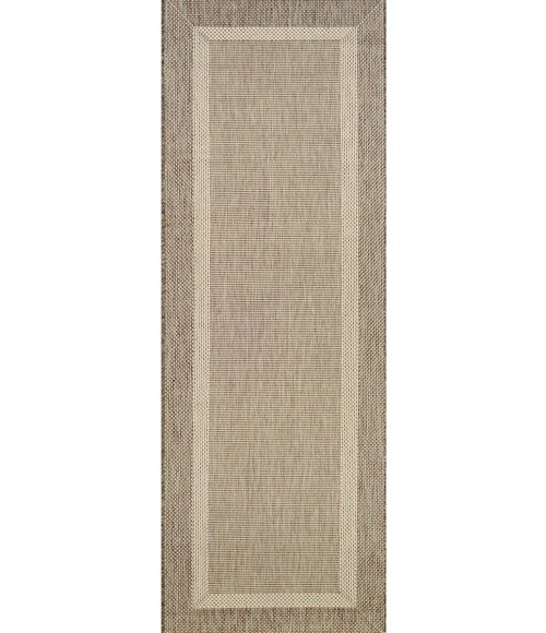 Couristan Recife Stria Texture 6' x 9' Natural/Coffee Area Rug