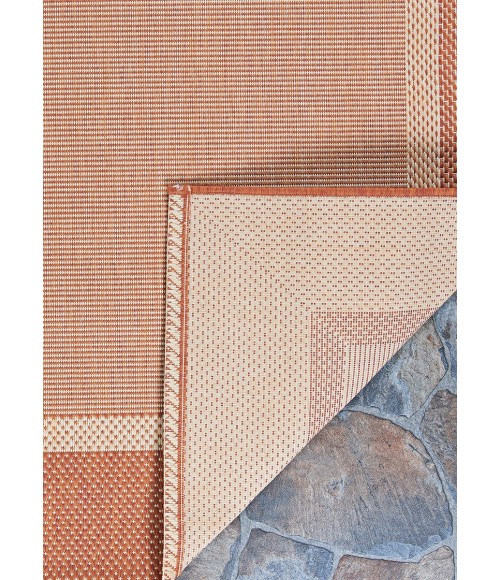 Couristan Recife Stria Texture 4' x 6' Natural/Terra Cotta Area Rug