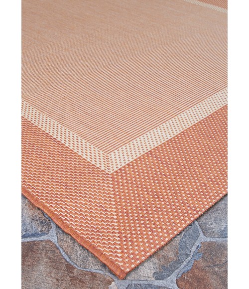 Couristan Recife Stria Texture 4' x 6' Natural/Terra Cotta Area Rug