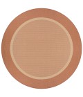 Couristan Recife Stria Texture 9' Round Natural/Terra Cotta Area Rug