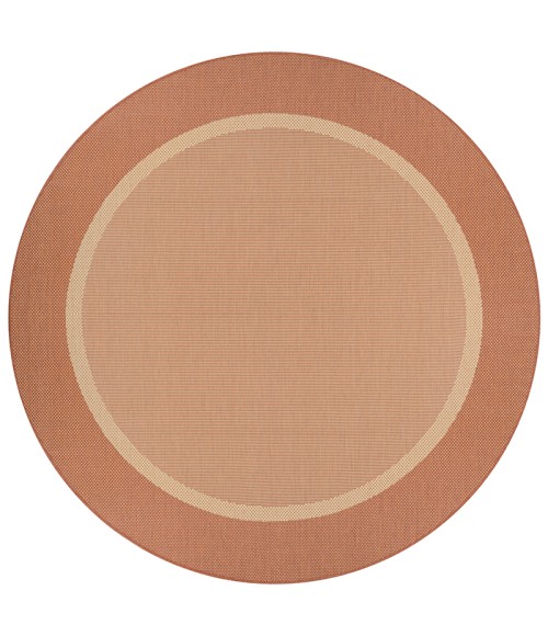 Couristan Recife Stria Texture 9' Round Natural/Terra Cotta Area Rug