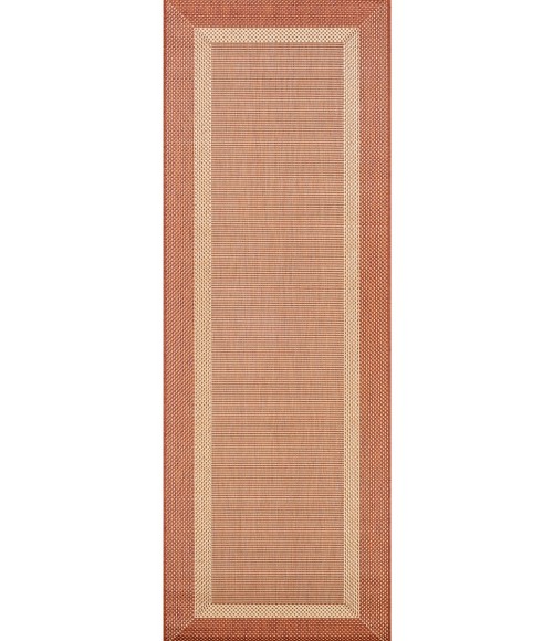 Couristan Recife Stria Texture Extra Large Natural/Terra Cotta Area Rug