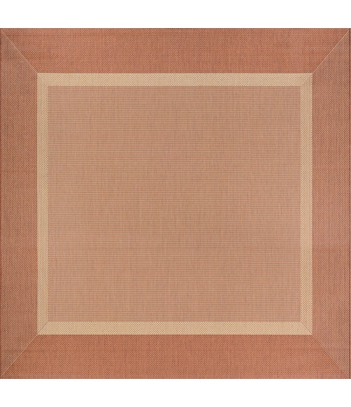 Couristan Recife Stria Texture 4' x 6' Natural/Terra Cotta Area Rug