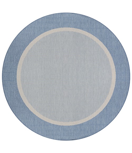 Couristan Recife Stria Texture 2' x 4' Champagne/Blue Area Rug