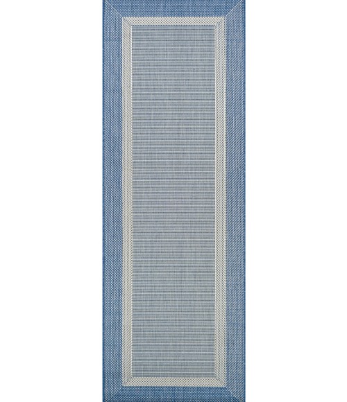 Couristan Recife Stria Texture 2' x 4' Champagne/Blue Area Rug