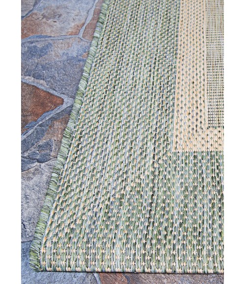 Couristan Recife Stria Texture 2' x 4' Natural/Green Area Rug