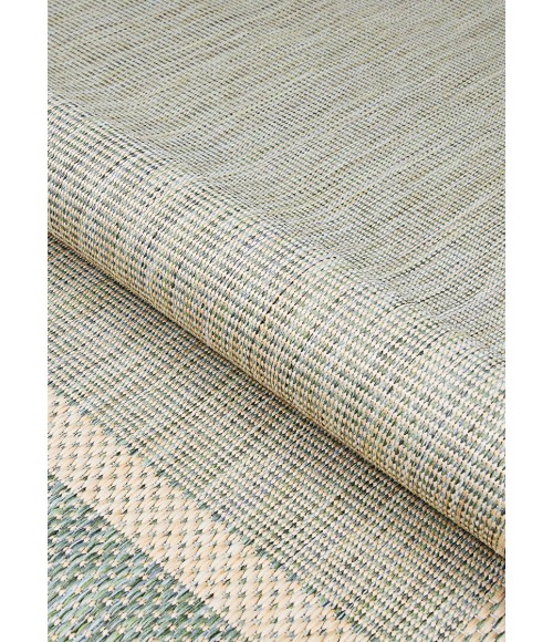 Couristan Recife Stria Texture 2' x 4' Natural/Green Area Rug