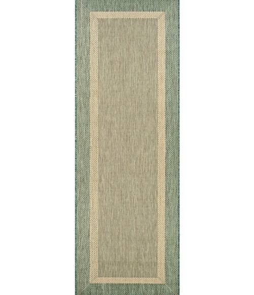Couristan Recife Stria Texture 2' x 4' Natural/Green Area Rug