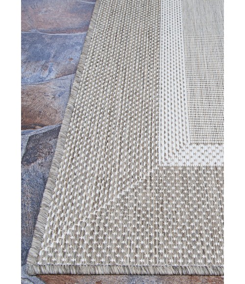 Couristan Recife Stria Texture 9' Round Champagne/Taupe Area Rug