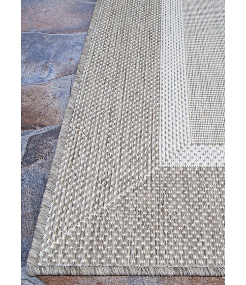 Couristan Recife Stria Texture 6' x 9' Champagne/Taupe Area Rug