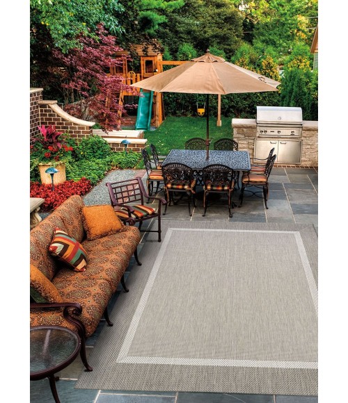 Couristan Recife Stria Texture 9' Round Champagne/Taupe Area Rug