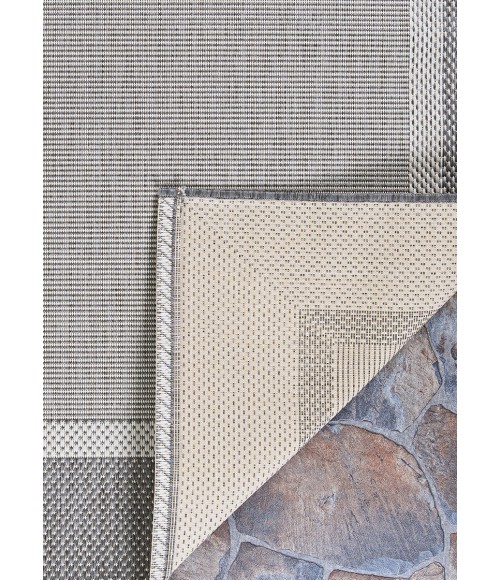 Couristan Recife Stria Texture 9' Round Champagne/Grey Area Rug