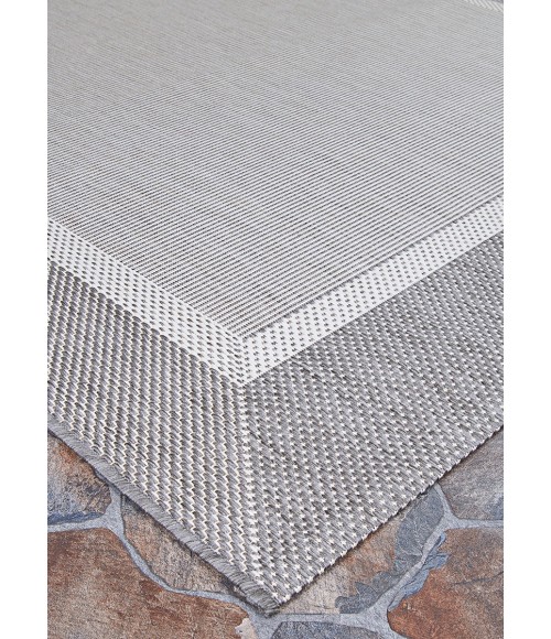 Couristan Recife Stria Texture 4' x 6' Champagne/Grey Area Rug