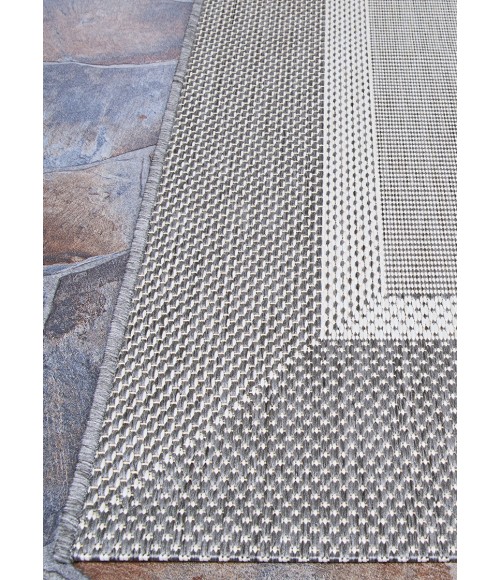 Couristan Recife Stria Texture 9' Round Champagne/Grey Area Rug