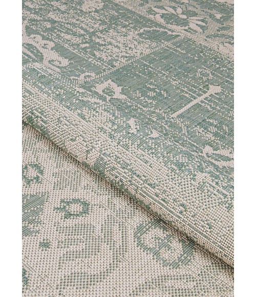 Couristan Afuera Country Cottage Long Runner Sea Mist/Ivory Area Rug