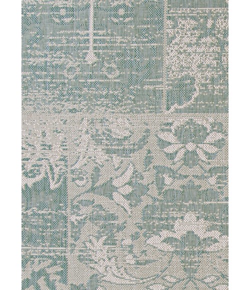 Couristan Afuera Country Cottage Long Runner Sea Mist/Ivory Area Rug