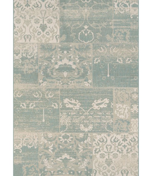 Couristan Afuera Country Cottage Long Runner Sea Mist/Ivory Area Rug