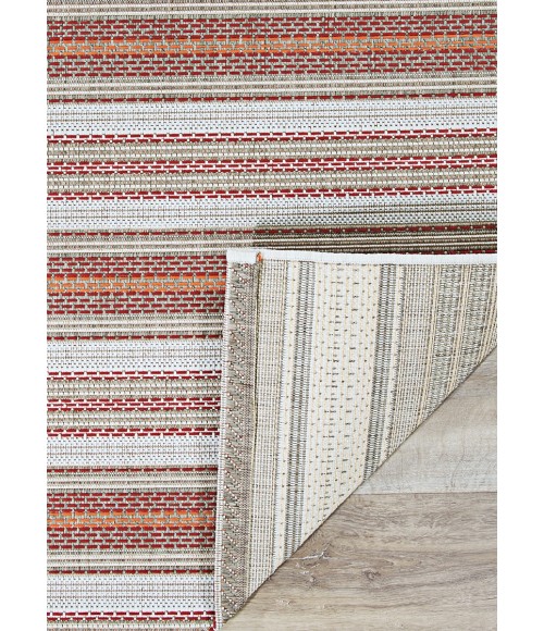 Couristan Monaco Marbella Long Runner Coral/Ivory/Pewter Area Rug