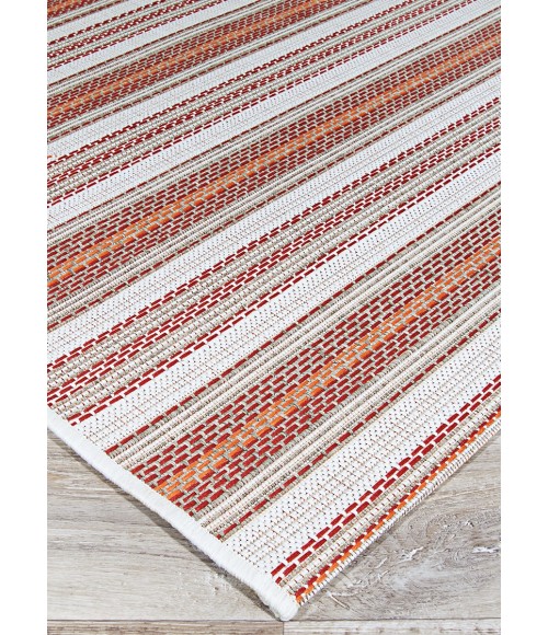 Couristan Monaco Marbella Long Runner Coral/Ivory/Pewter Area Rug