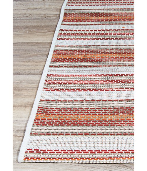 Couristan Monaco Marbella Long Runner Coral/Ivory/Pewter Area Rug