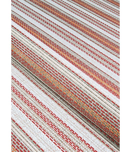 Couristan Monaco Marbella Long Runner Coral/Ivory/Pewter Area Rug