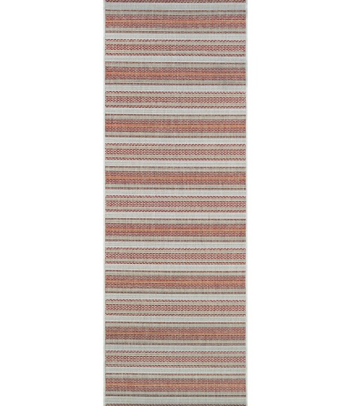 Couristan Monaco Marbella Long Runner Coral/Ivory/Pewter Area Rug