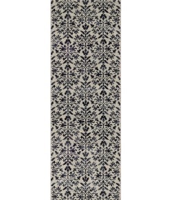 Couristan Everest Retro Damask Grey/Black Area Rug 2 ft. 7 in. X 7 ft. 10 in. Rectangle
