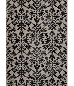 Couristan Everest Retro Damask Grey/Black Area Rug 2 ft. 7 in. X 7 ft. 10 in. Rectangle