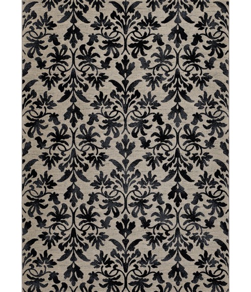 Couristan Everest Retro Damask 8' Runner Grey/Black Area Rug