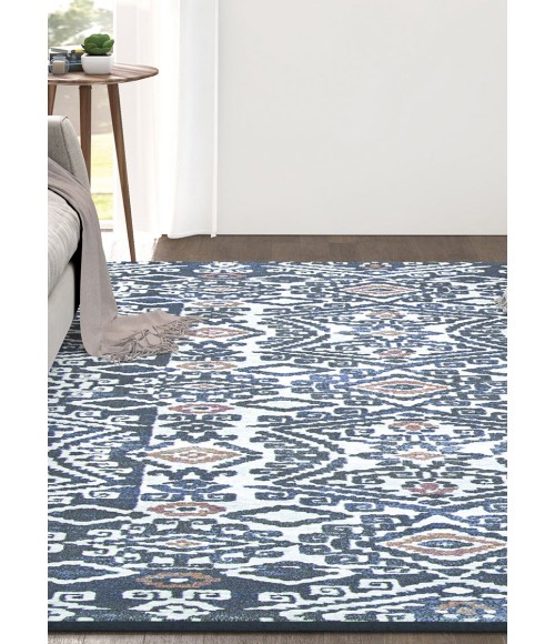 Couristan Everest Bohemia 8' x 11' Denim Ivory Area Rug