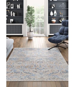 Couristan Couture Ballerine Burnshgold-Denim Area Rug 3 ft. 9 in. X 5 ft. 5 in. Rectangle