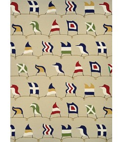 Couristan Outdoor Escape Nautical Flag Sand Area Rug 7 ft. 10 in. X 7 in.10 in. Round